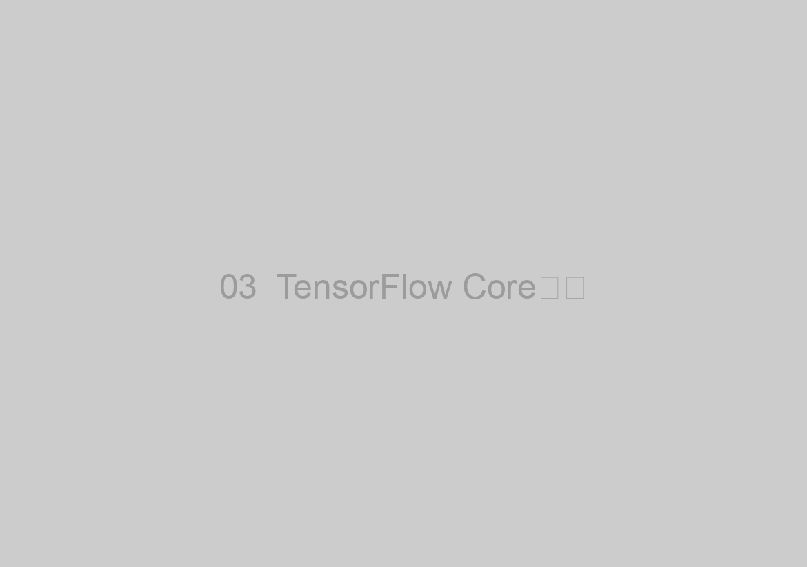 03  TensorFlow Core核心